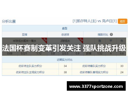法国杯赛制变革引发关注 强队挑战升级