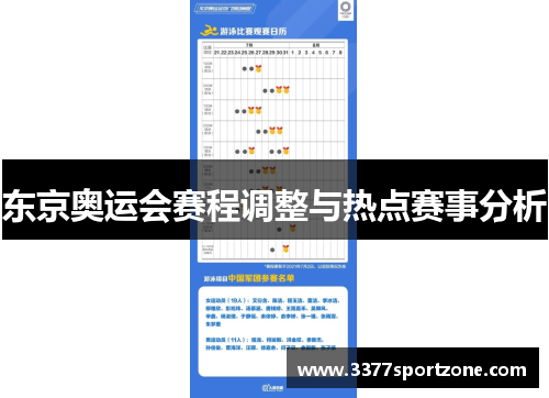 东京奥运会赛程调整与热点赛事分析